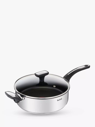 Tefal Emotion Poêle Sauté Inox Antiadhésive & Couvercle, 26cm