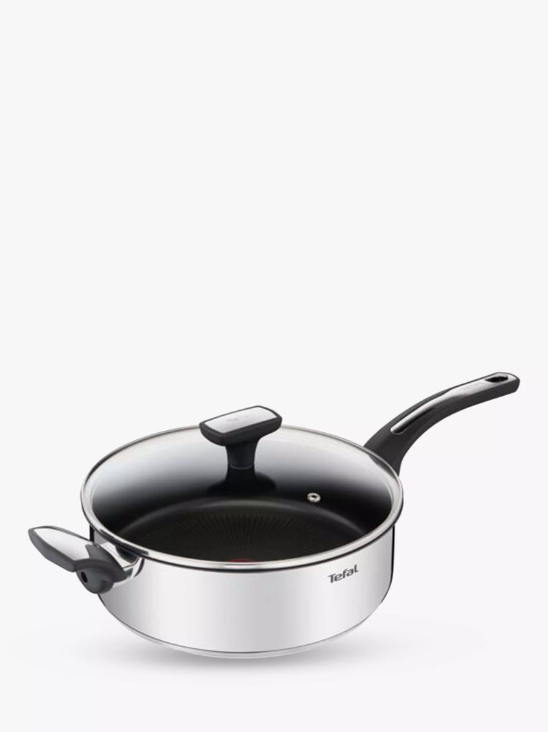 Tefal Emotion rustfritt stål non-stick stekepanne og lokk, 26 cm