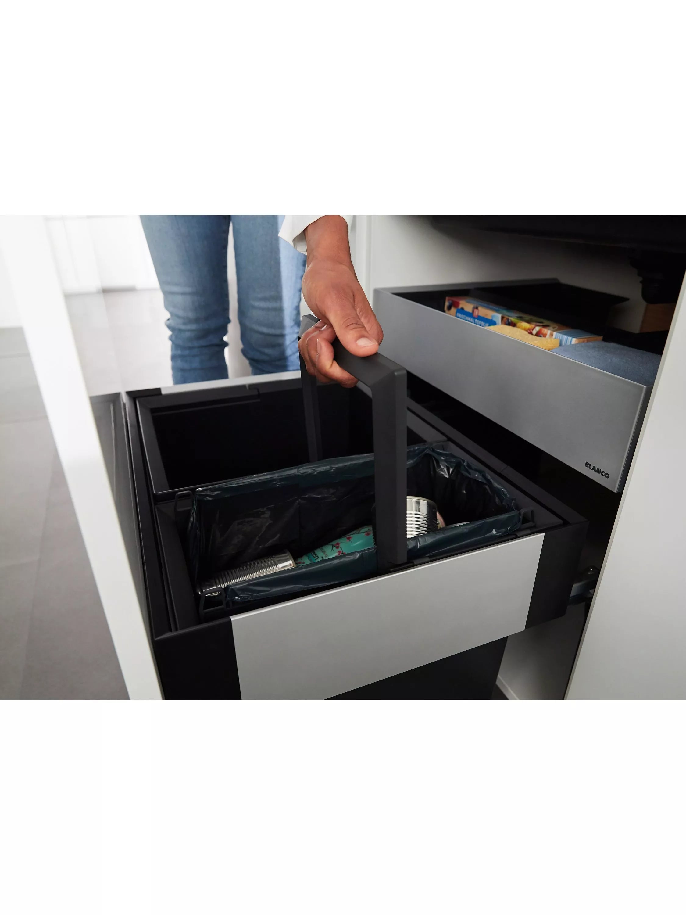 BLANCO under counter 2-section pull-out kitchen bin and organiser 49L - British product