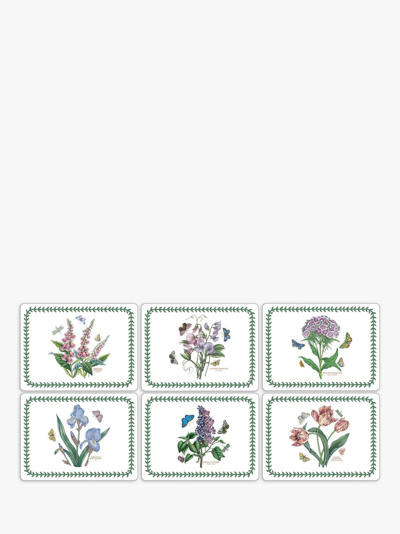 Portmeirion Botanic Garden 6-piece placemat and coaster set, imported from the UK