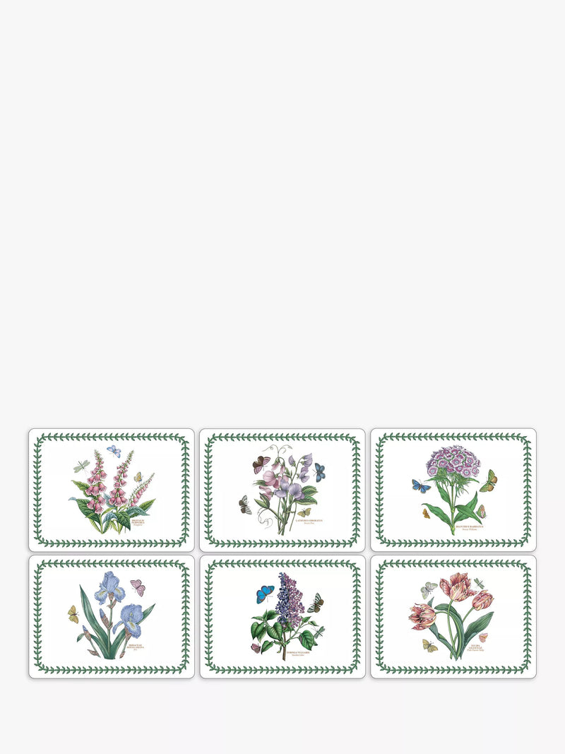Portmeirion Botanic Garden 6-piece placemat and coaster set, imported from the UK