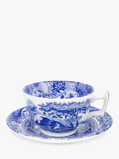 John Lewis Spode Blue Italian Cup & Saucer Set, 200ml, Set of 4- Buy online at McGrocer