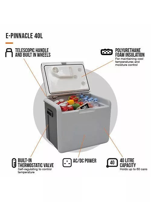 Vango E-Pinnacle electric cooler box 40L, imported from the UK