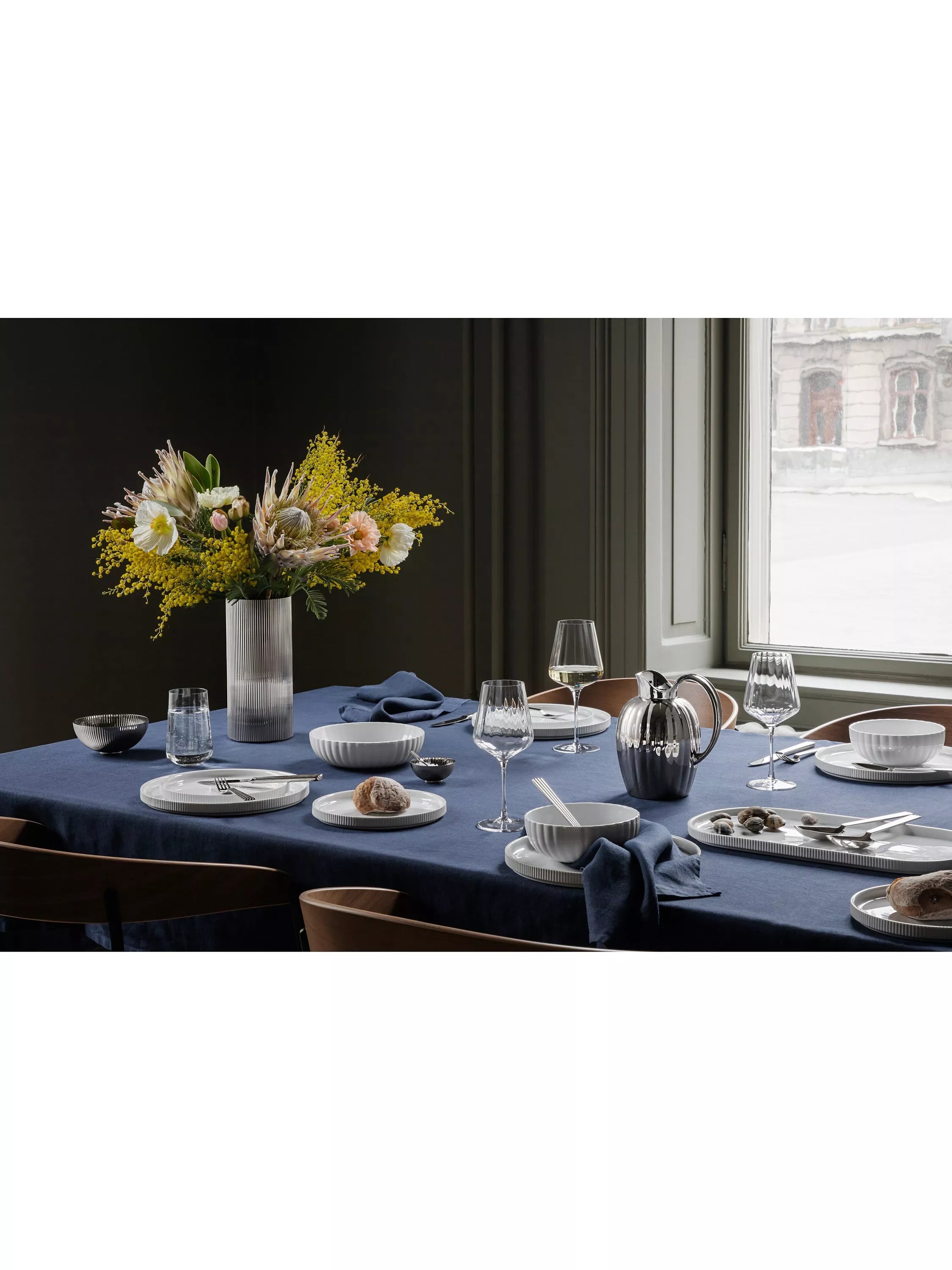 Georg Jensen Bernadotte crystal white wine glass set of six 430ml, UK version