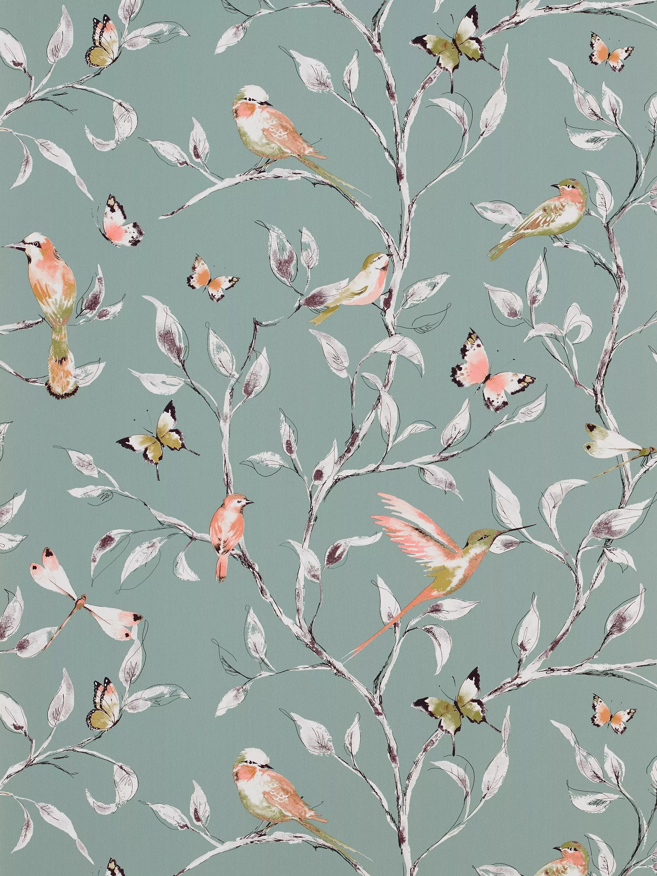 John Lewis Hummingbird Trees Wallpaper H10.06 x W52cm