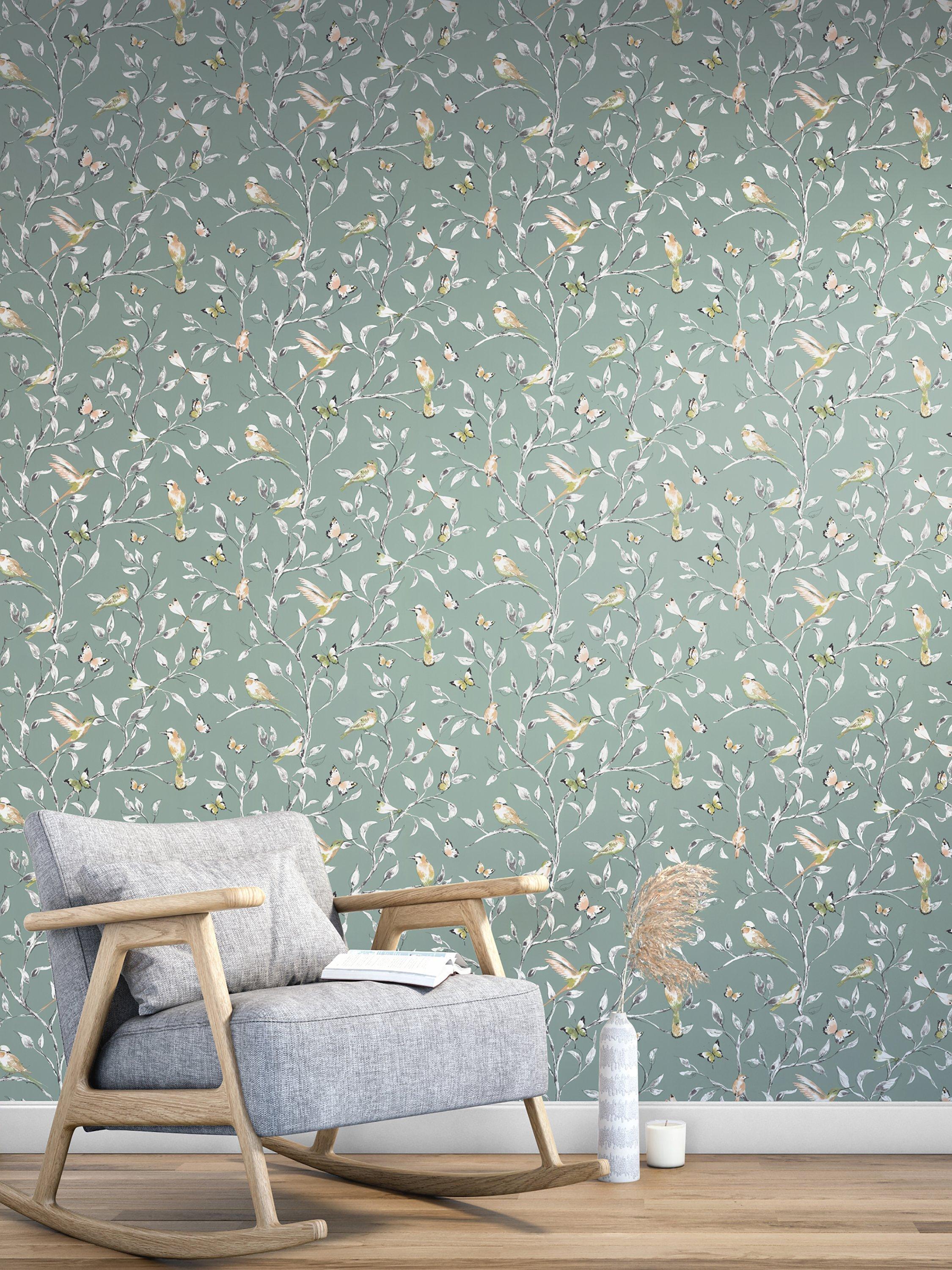 John Lewis hummingbird trees wallpaper H10x52cm, imported from the UK