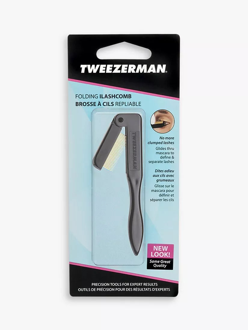 Tweezerman folding lash comb in black (British brand)
