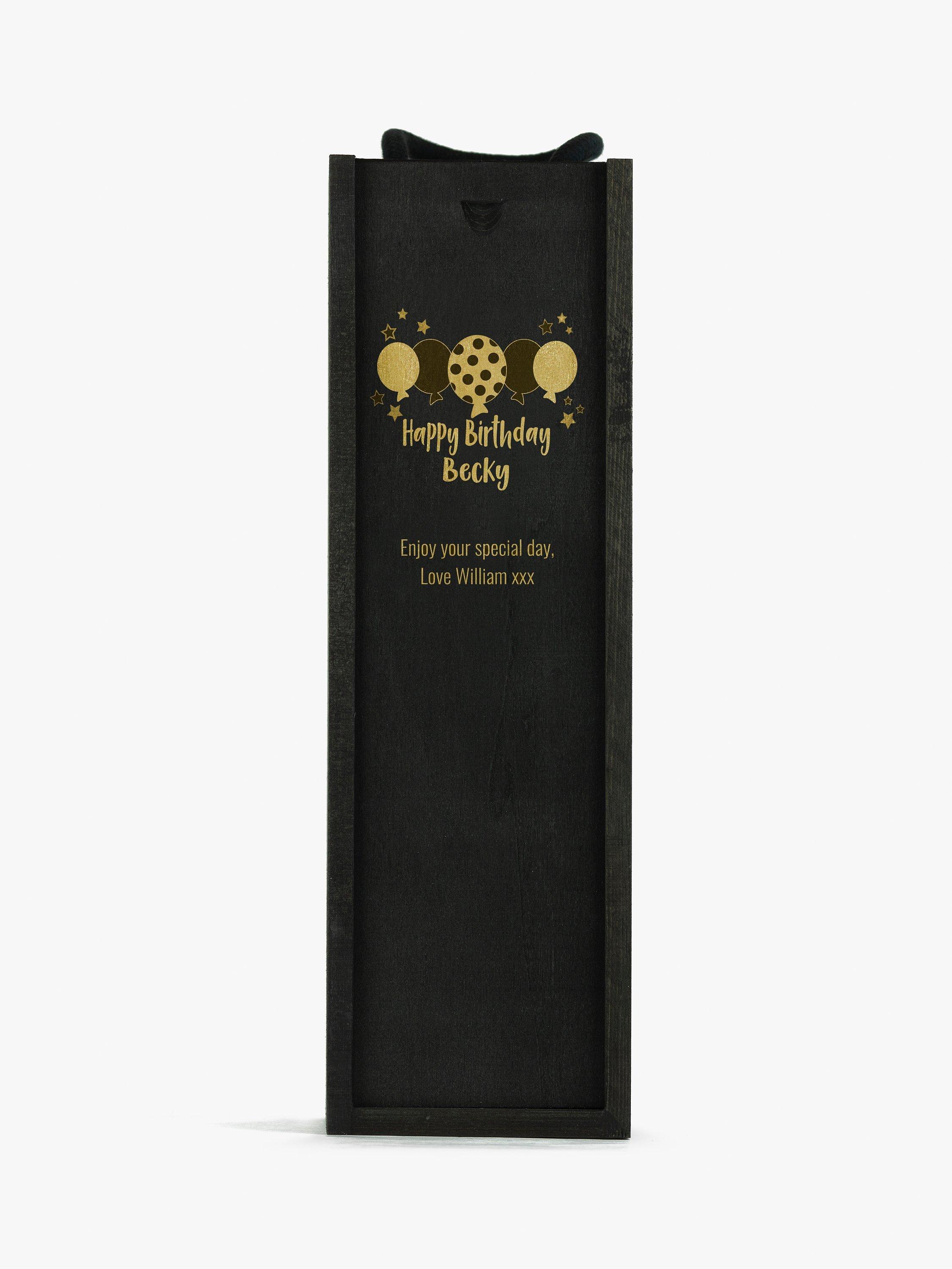 Totally About You personalised sliding lid pine wood wine box for standard bottle (British brand)