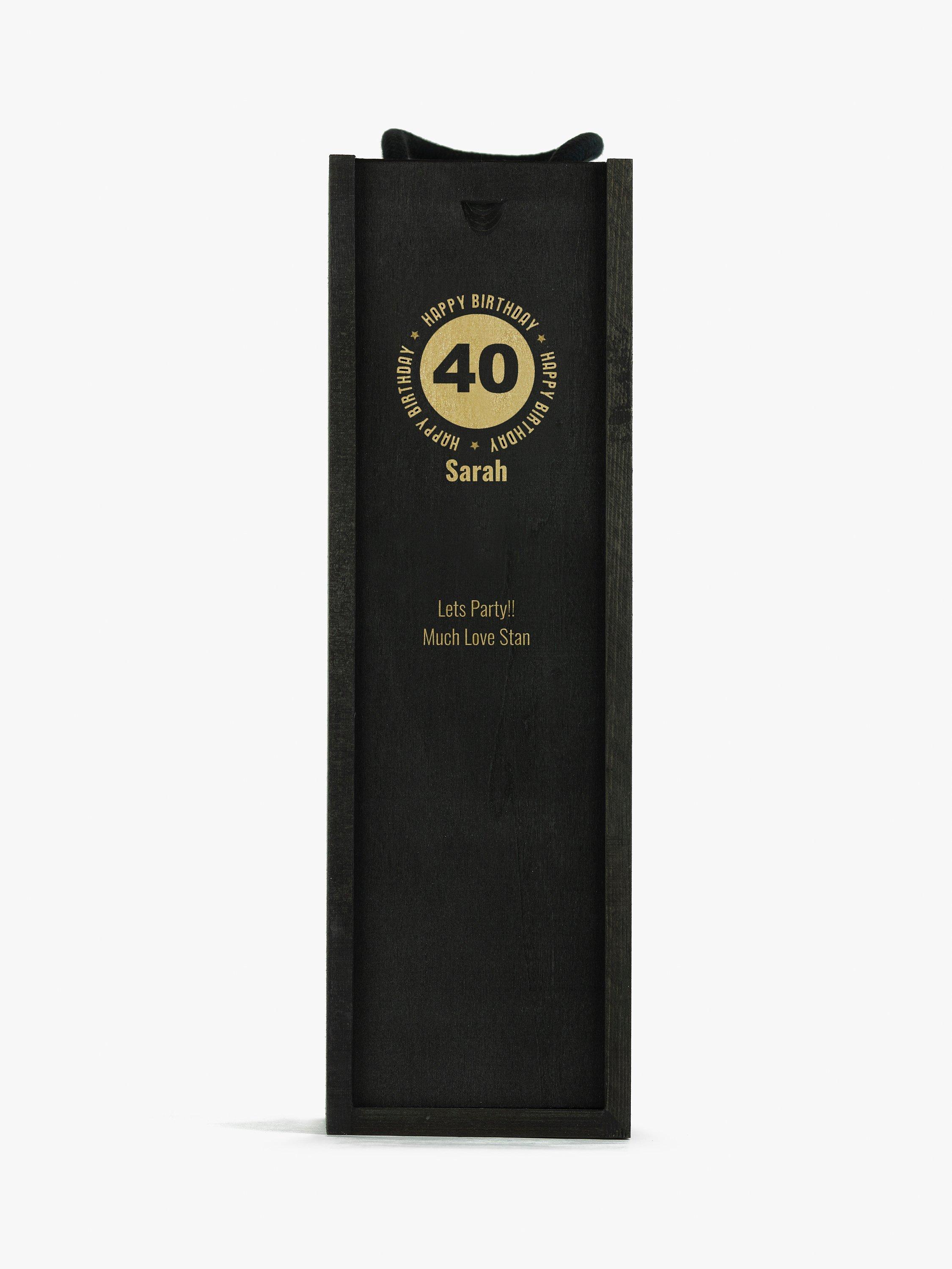 Totally About You personalised sliding lid pine wood wine box for standard bottle (British brand)