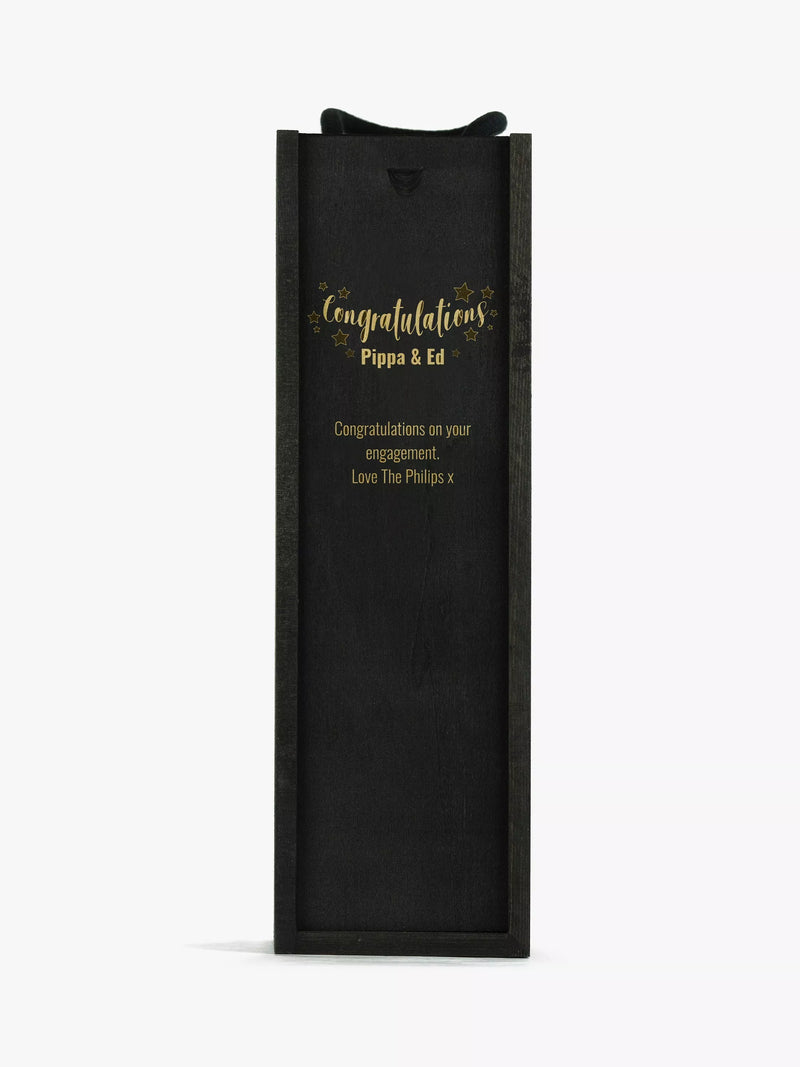 Totally About You personalised sliding lid pine wood wine box for standard bottle (British brand)