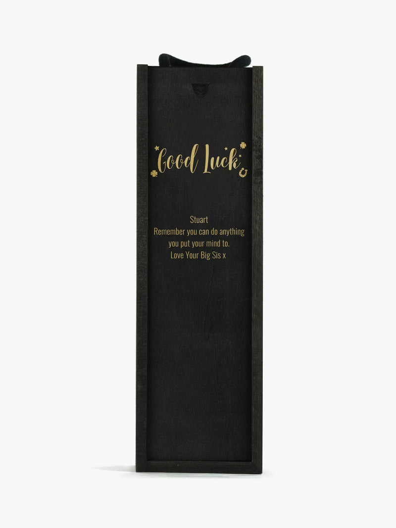 Totally About You personalised sliding lid pine wood wine box for standard bottle (British brand)