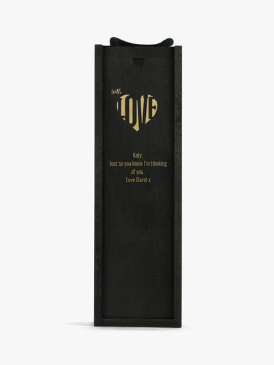 Personalisierbare Weinkiste aus Kiefernholz mit Schiebedeckel für Standardflasche mit Lasergravur