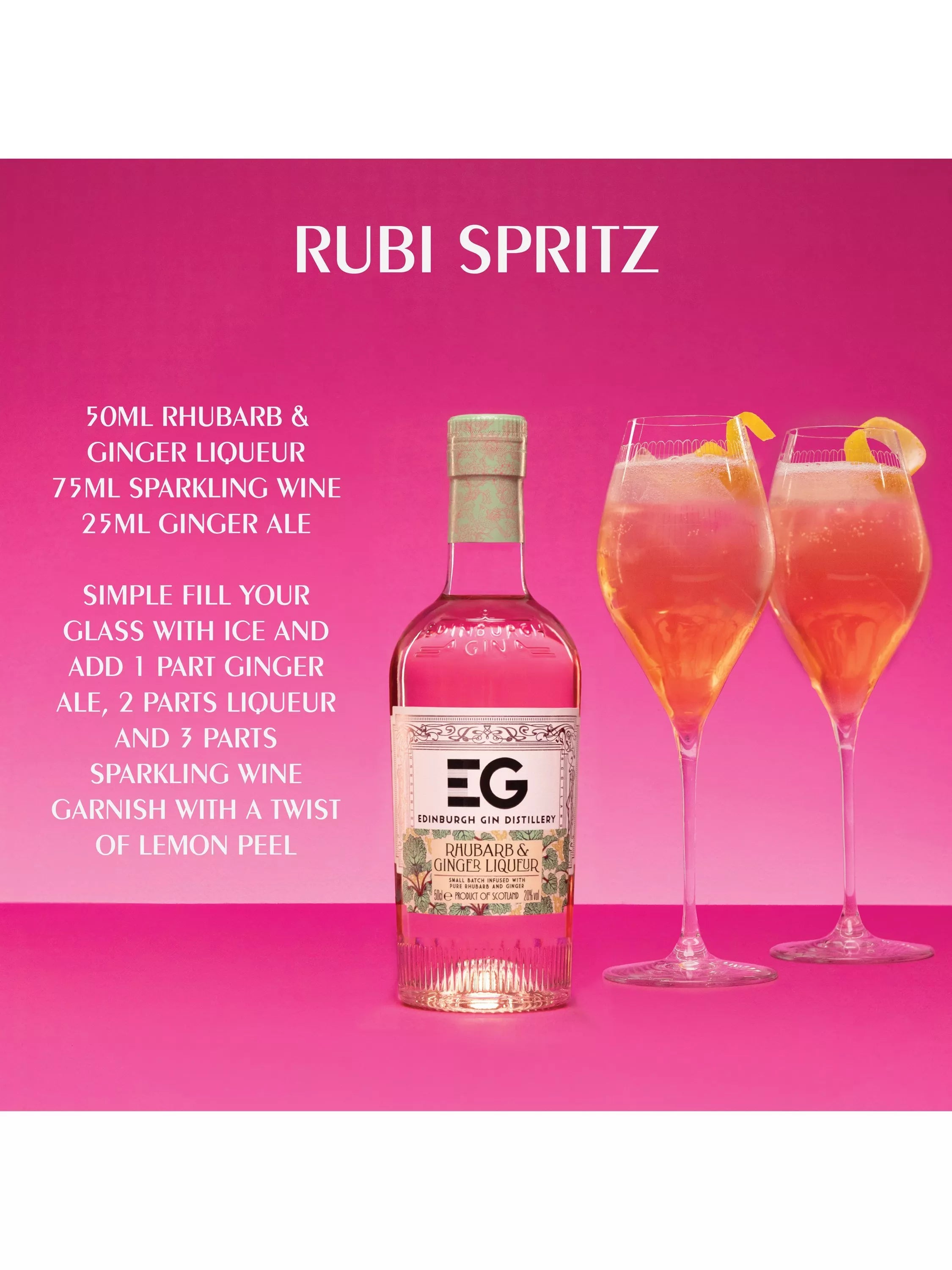 Edinburgh Gin Rhubarb & Ginger Liqueur 50cl - British product