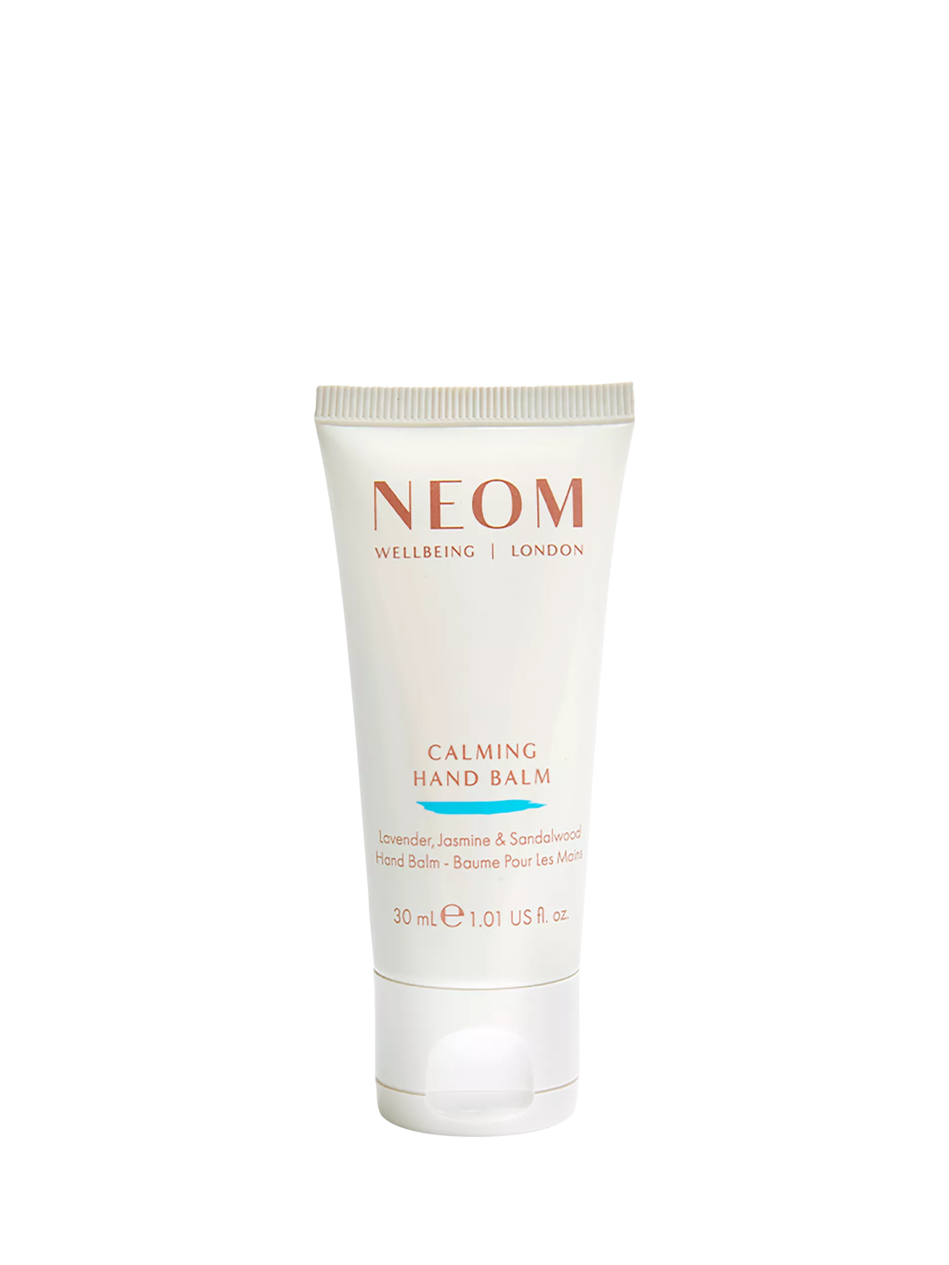NEOM Wellbeing London Calming Hand Balm 30ml, imported from the UK