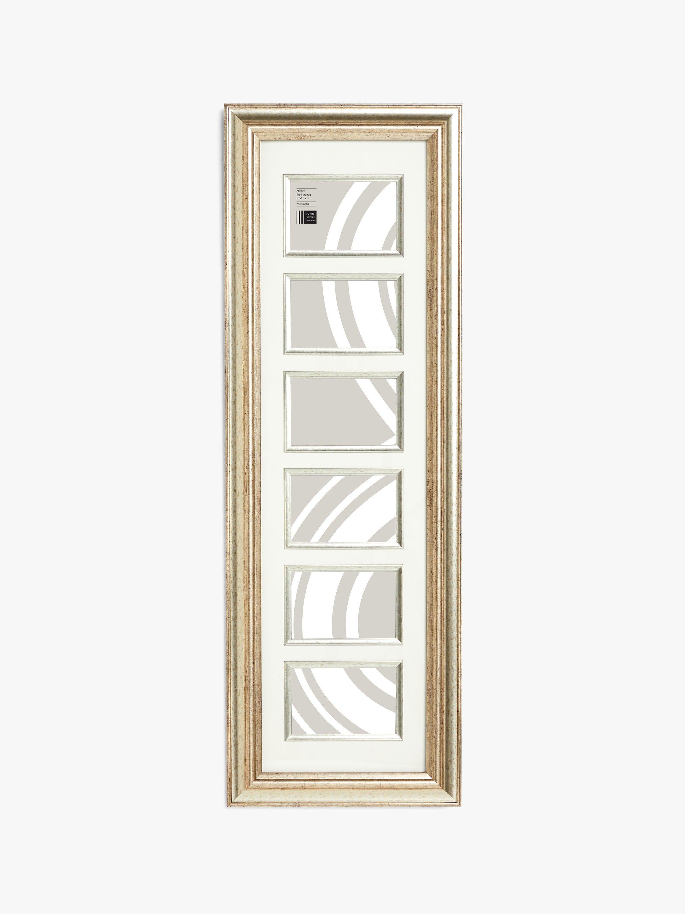 John Lewis multi-aperture photo frame in champagne for six 4x6 photos, UK version