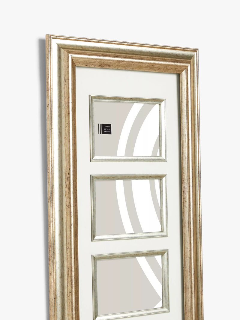 John Lewis multi-aperture photo frame in champagne for six 4x6 photos, UK version