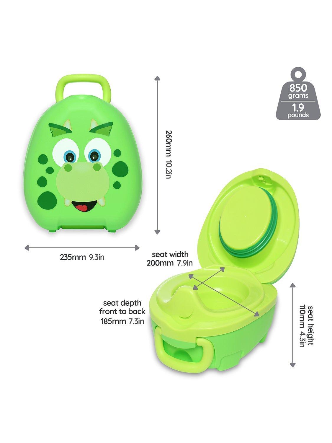 My Carry Potty Dino travel potty, imported from the UK