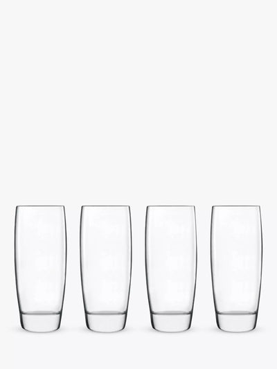 John Lewis Luigi Bormioli Michelangelo Glass Highballs, 435ml, Set of 4, Clear- Buy online at McGrocer