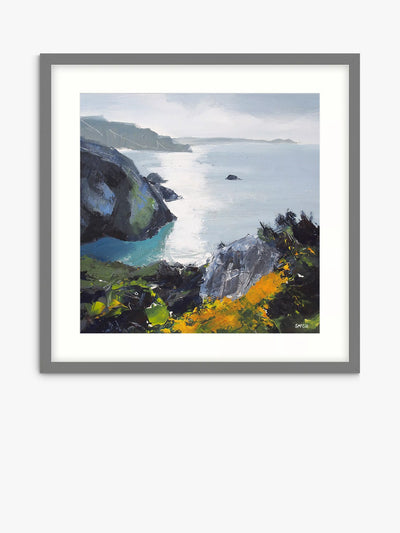 John Lewis John Lewis Sian McGill 'Pwll Deri' Impression encadrée, 84,5 x 84,5 cm, bleu/multicolore
