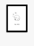 Dog Tired' Framed Print, 43.5 x 33.5cm, Black/White