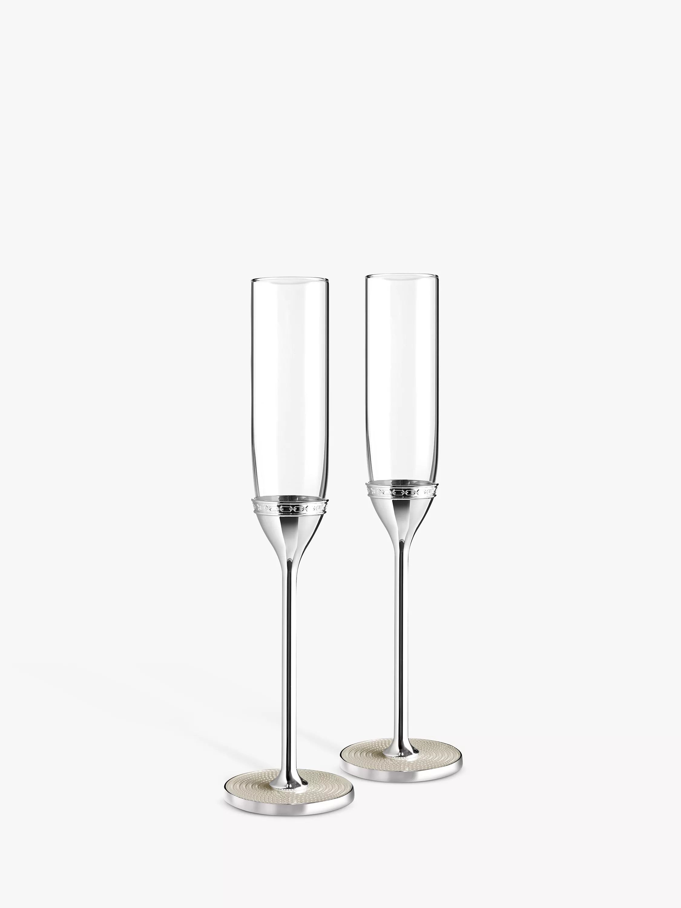 Vera Wang With Love Silver Plated Champagne Flutes Set of 2