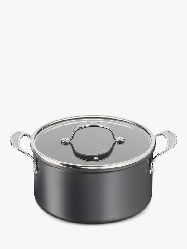 Hard Anodised Aluminium Non-Stick Stockpot with Glass Lid 24cm