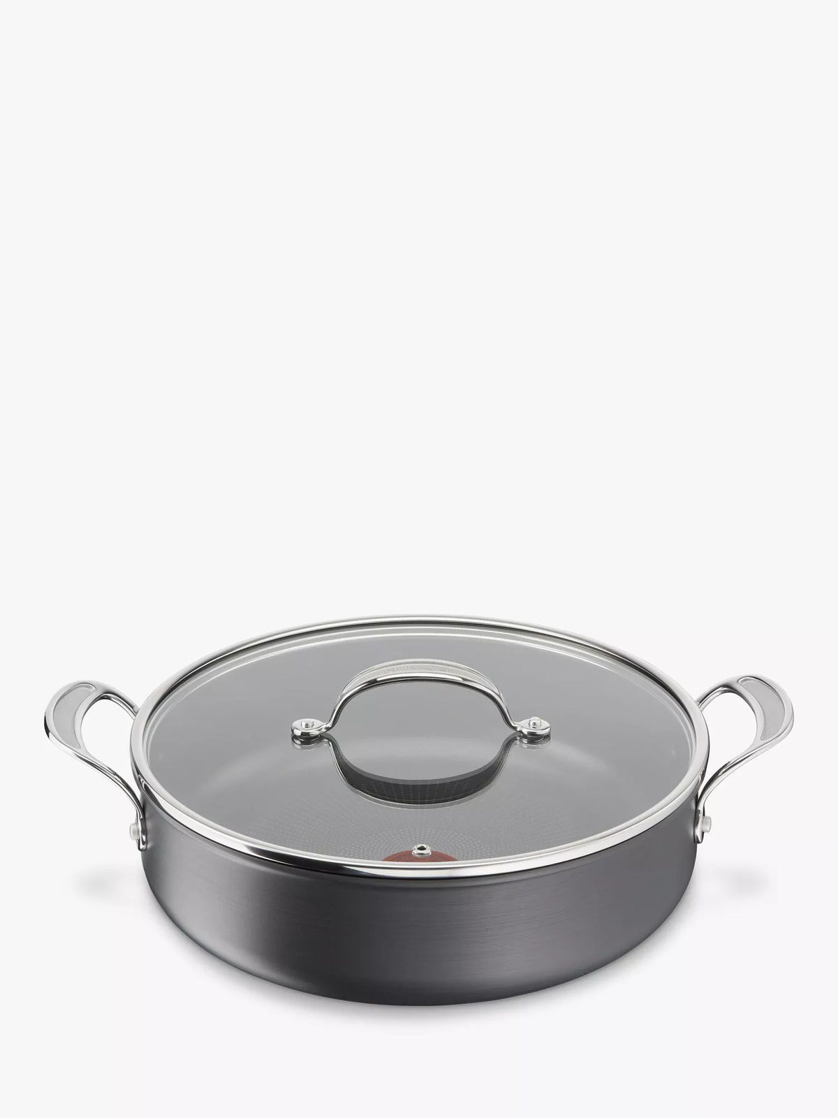 Tefal Hard Anodised Aluminium Non-Stick Casserole Pan with Glass Lid 30cm, UK version