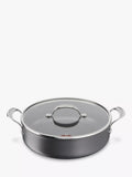 Tefal Hard Anodised Aluminium Non-Stick Casserole Pan with Glass Lid 30cm, UK version