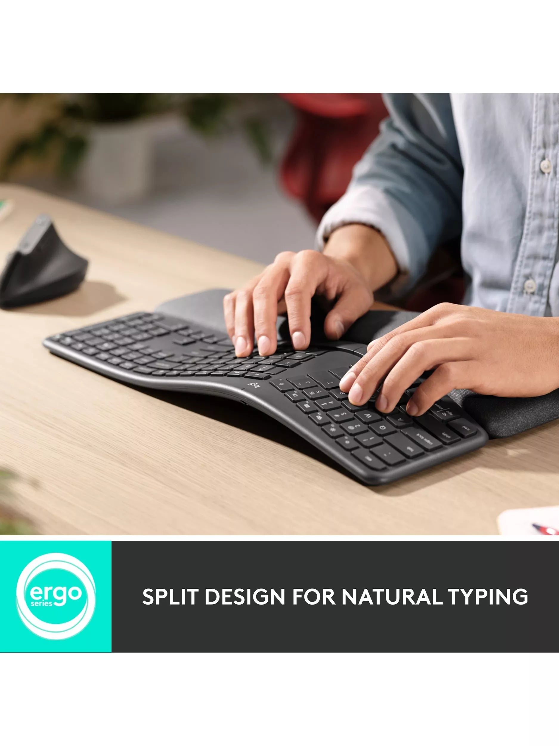 Logitech ERGO K860 ergonomic Bluetooth keyboard (British brand)