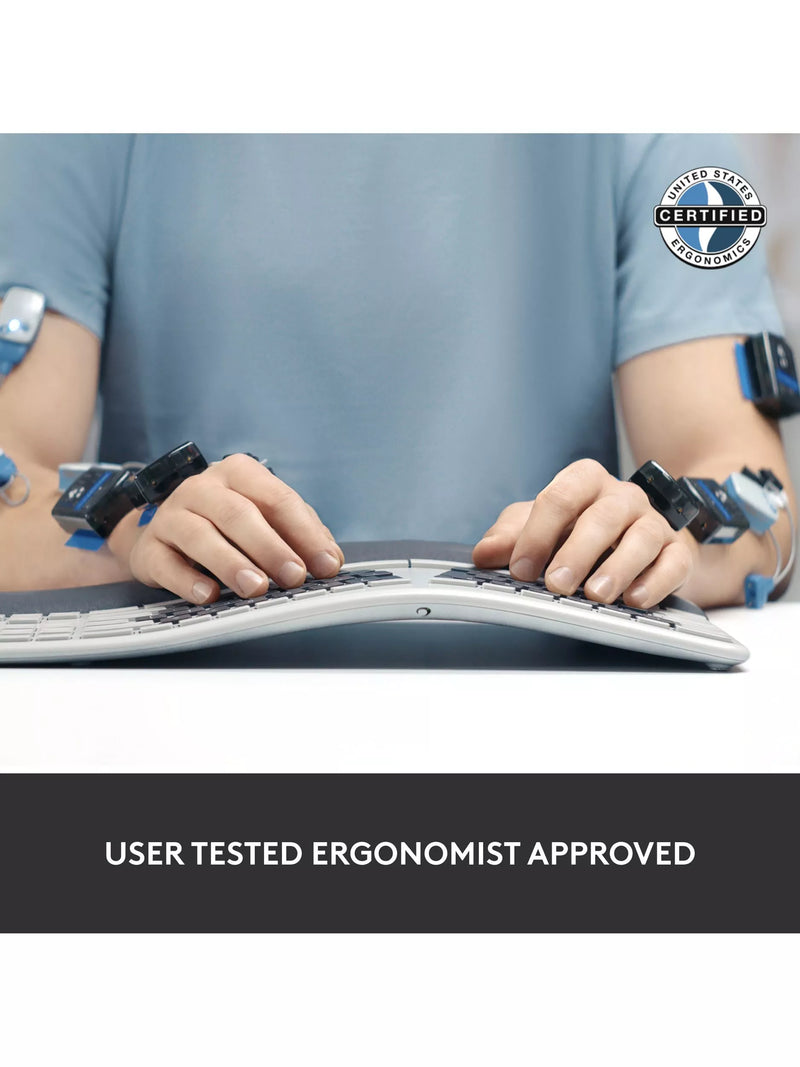 Logitech ERGO K860 ergonomic Bluetooth keyboard (British brand)