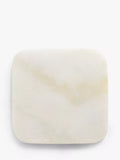 John Lewis square marble coasters with stainless steel stand, set of 4, white and gold, UK version