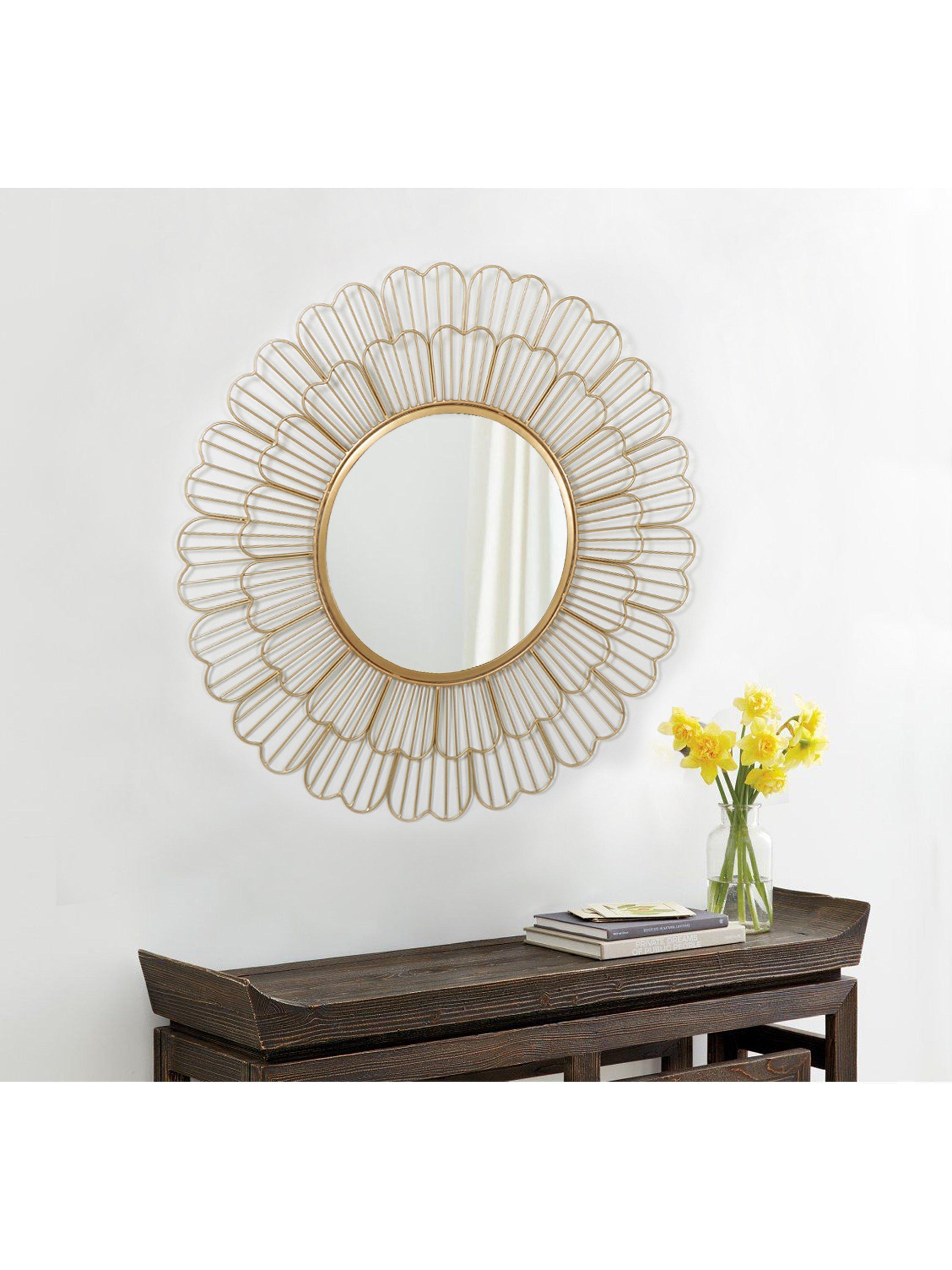 John Lewis Fleur gold wall mirror 81cm - British product