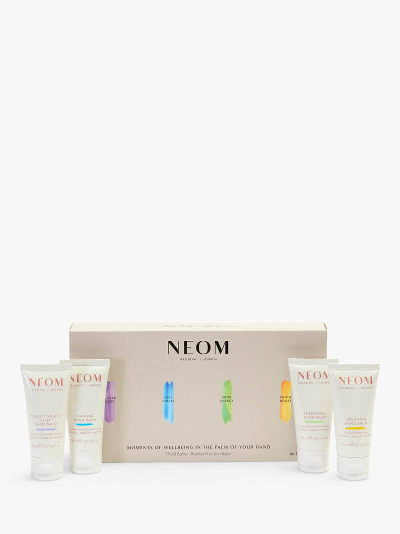 NEOM hand balm gift set with four 30ml balms, imported from the UK