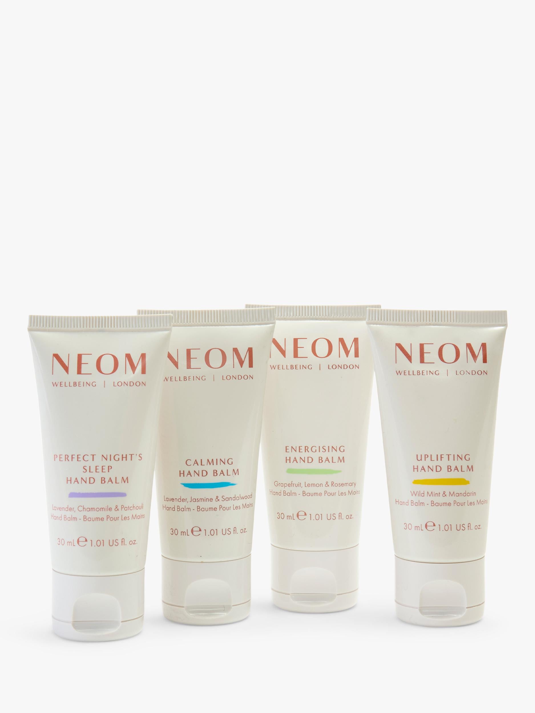 NEOM hand balm gift set with four 30ml balms, imported from the UK