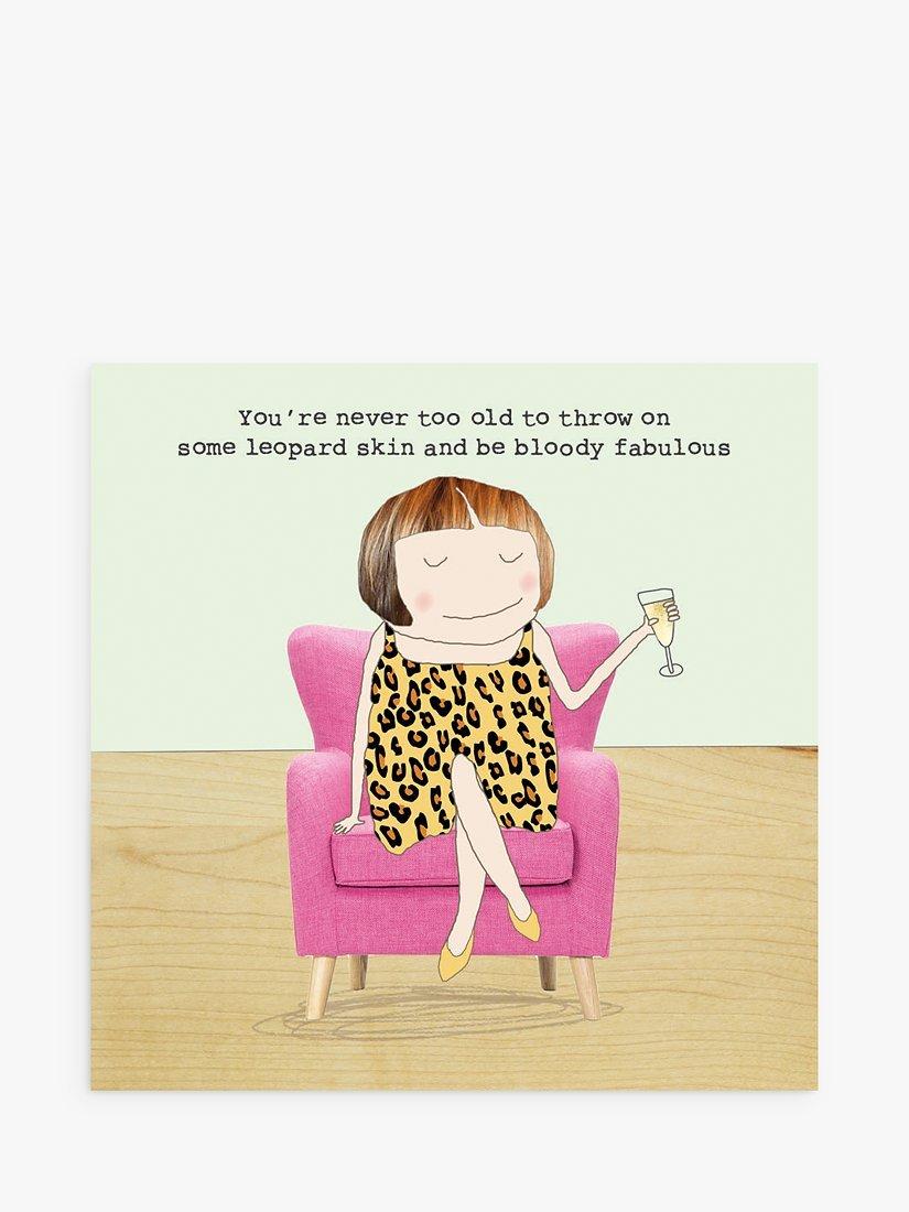 Leopard Skin Birthday Card with Grey Envelope