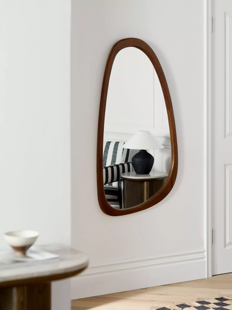 John Lewis asymmetrical wood frame wall mirror 115x65cm, UK version