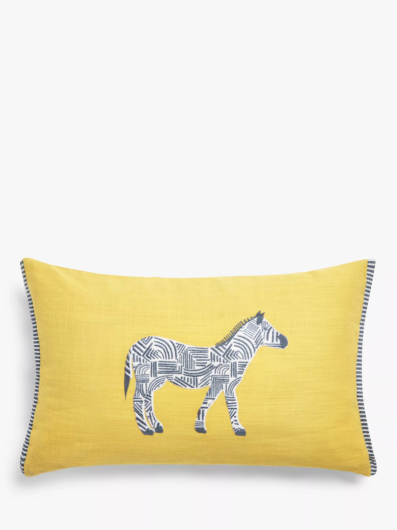 John Lewis zebra cushion with embroidered appliqué, UK version