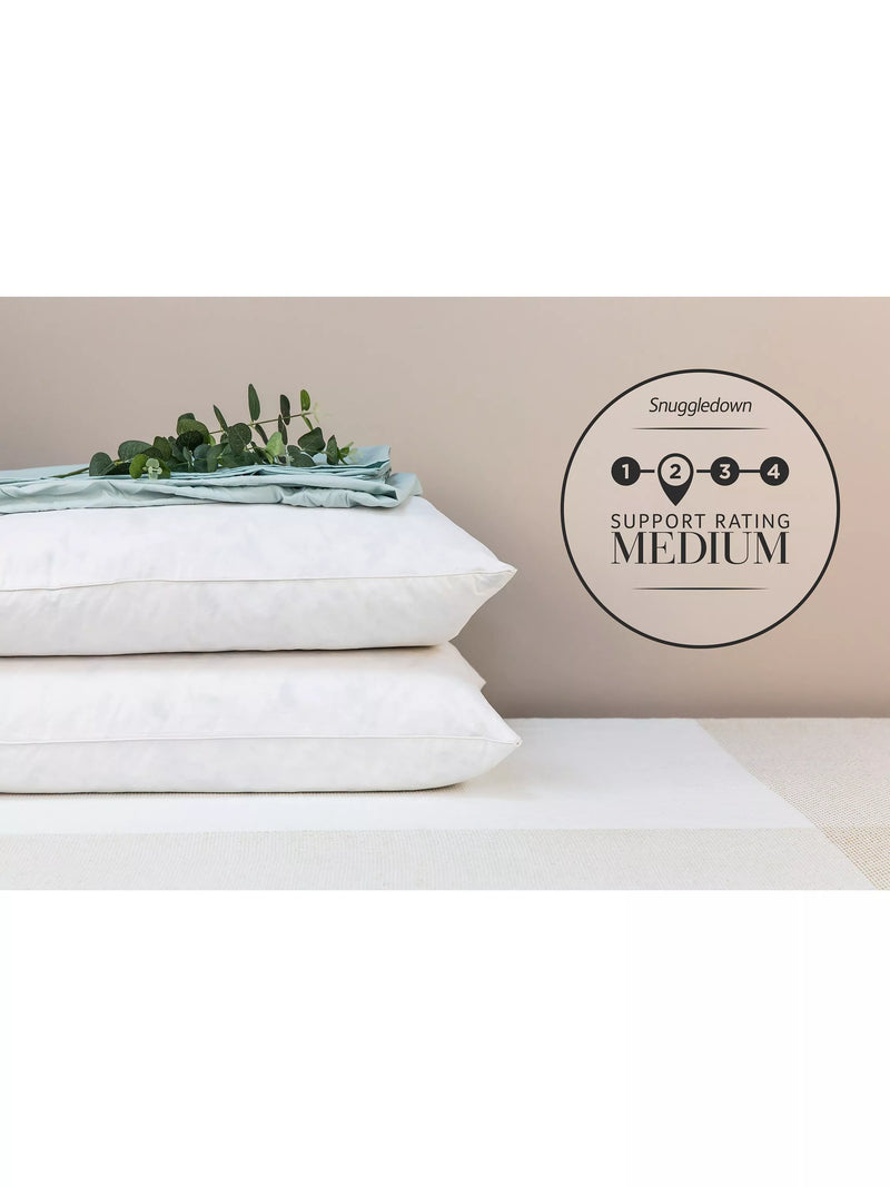 Snuggledown natural duck feather and down standard pillow soft/medium (British brand)