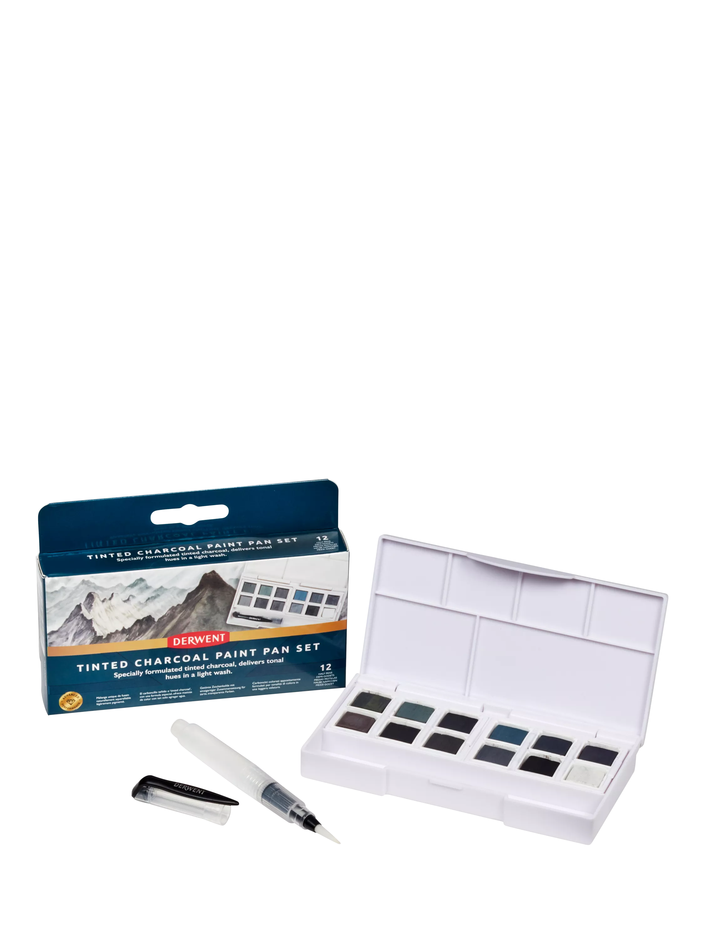 Derwent Charcoal Paints Set Pack of 12 - British product
