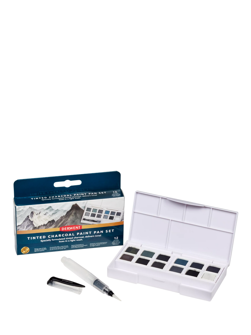 Derwent Charcoal Paints Set Pack of 12 - British product