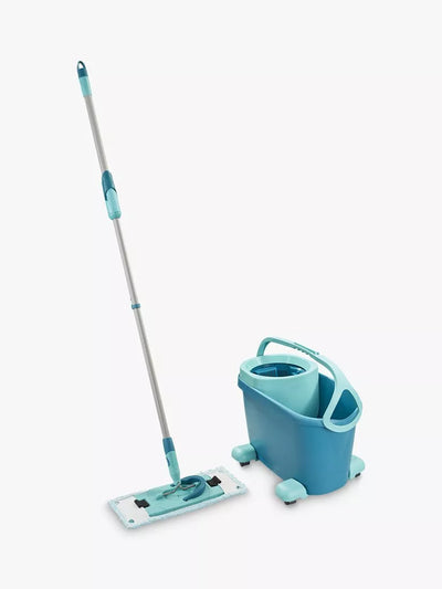 Mobiler Twist-Wischmopp und Eimer-Set mit Mikrofaser-Kopf, 33 cm Breite