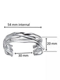 Nina B multi-strand cuff bangle silver, imported from the UK