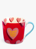 Eleanor Bowmer hearts mug with positive sentiments 300ml red - British product