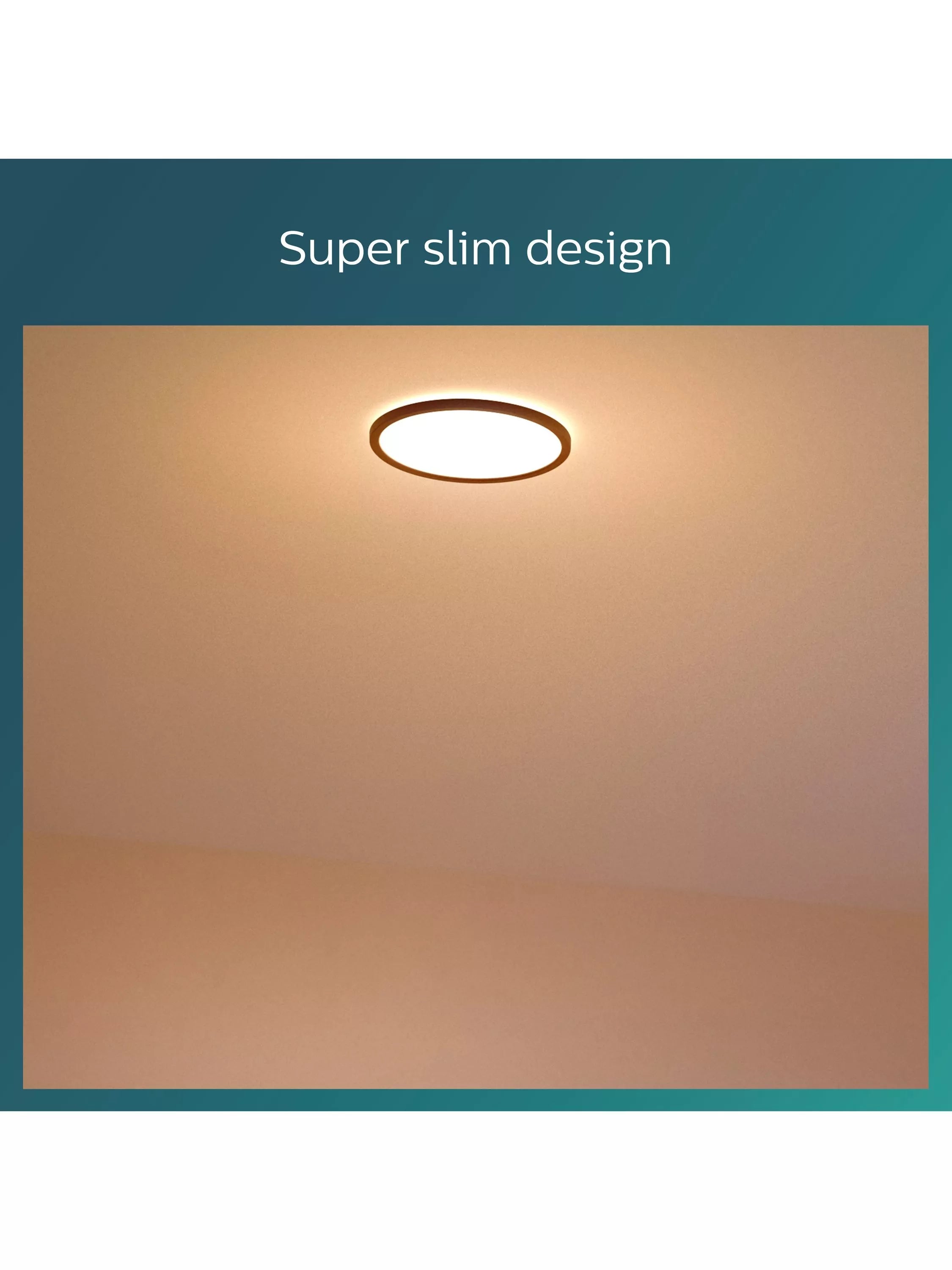 Philips Super Slim CL550 ceiling light black 25cm diameter - British product