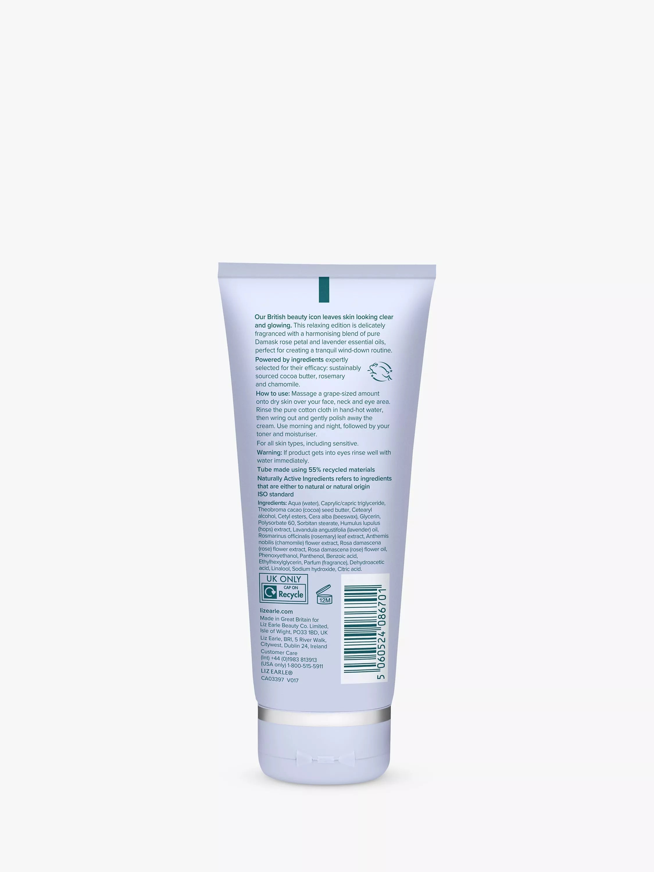 Relaxing hot cloth cleanser with rose and lavender oils 100ml, UK version