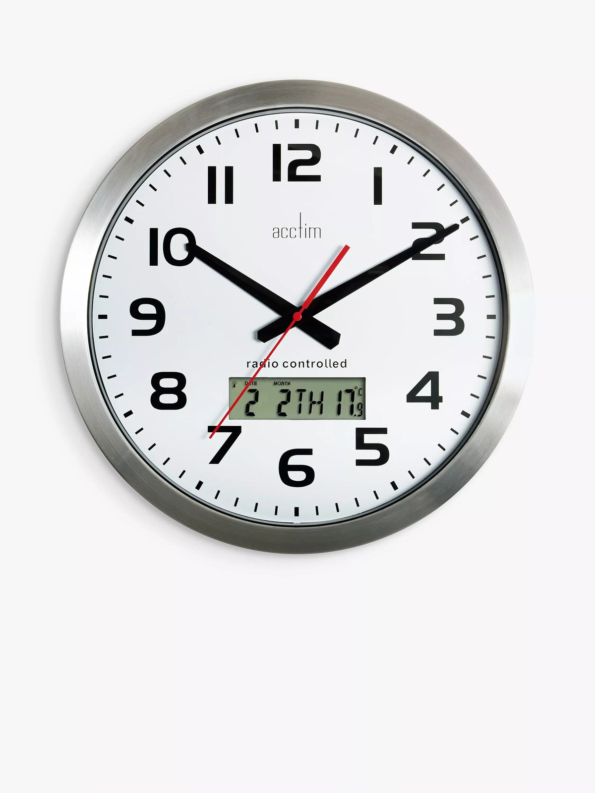 Acctim Meridian radio controlled wall clock 38cm, UK version