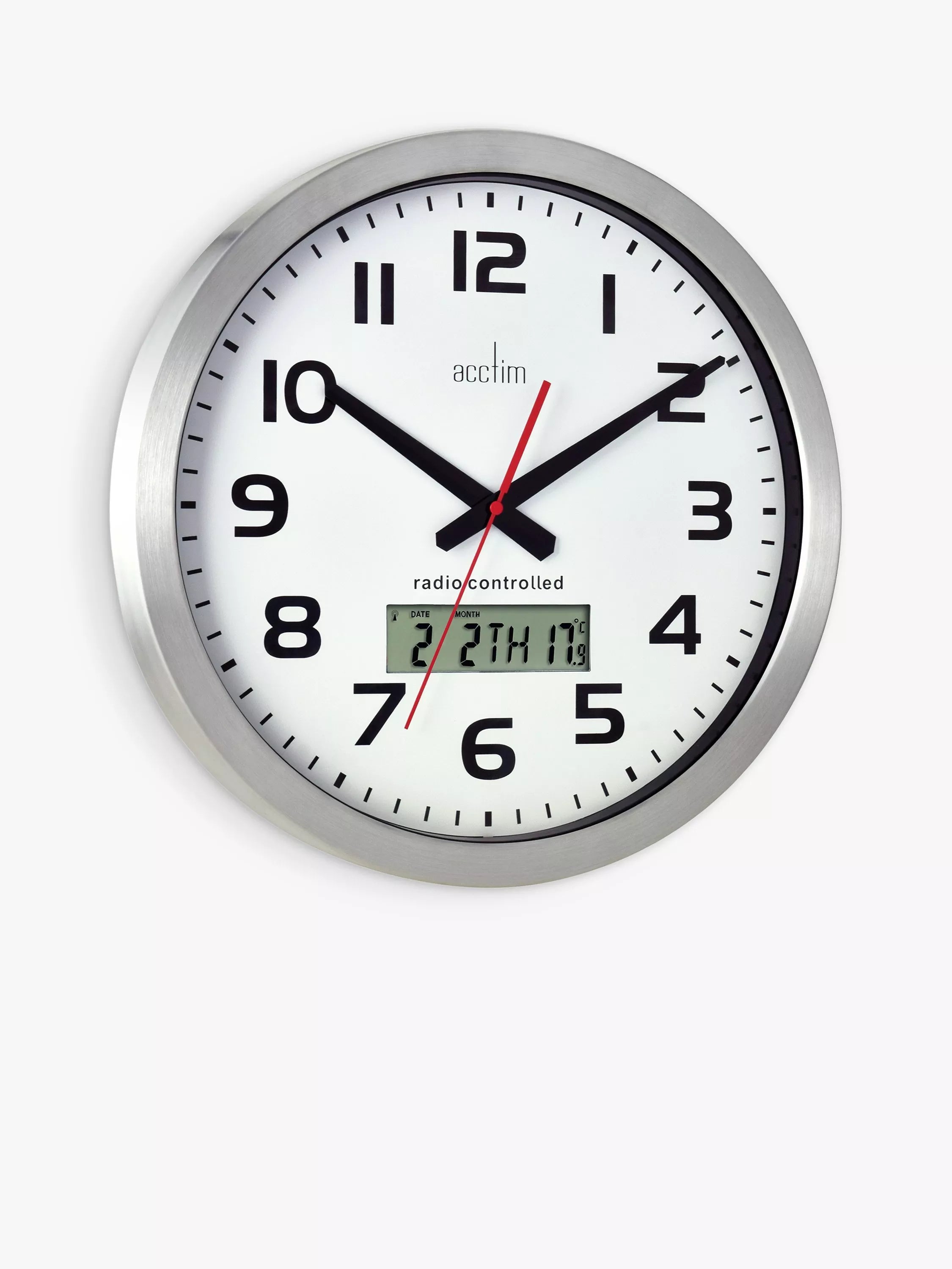 Acctim Meridian radio controlled wall clock 38cm, UK version