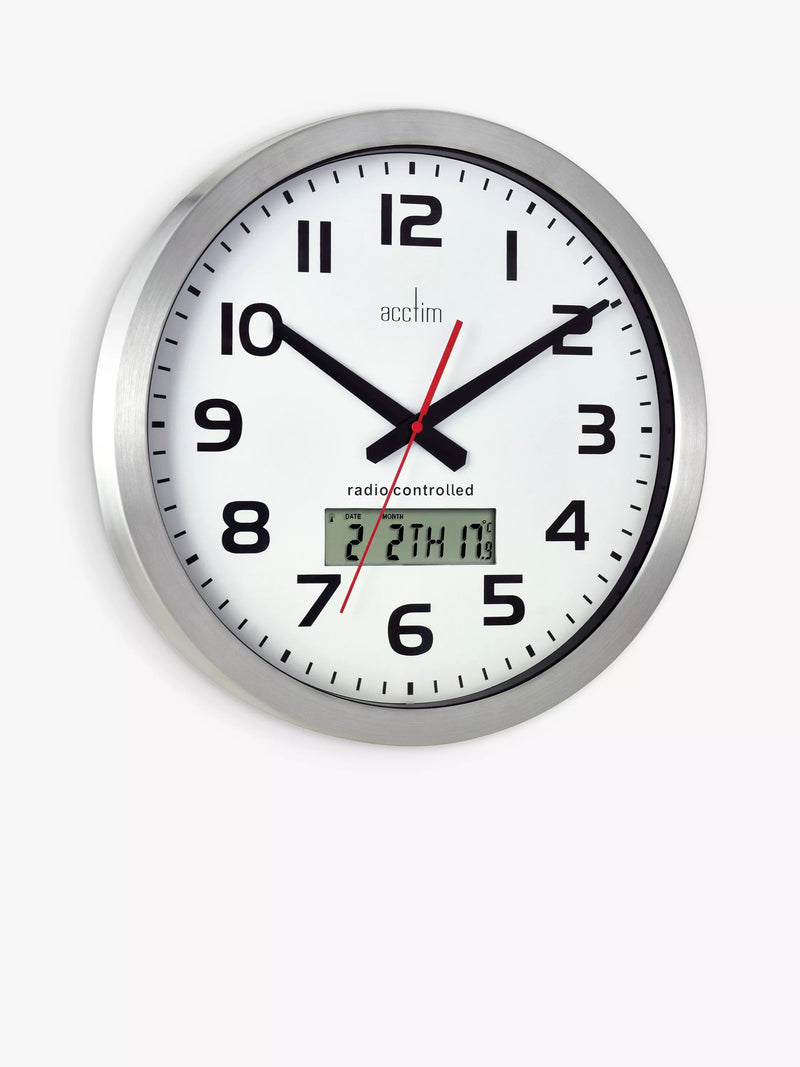Acctim Meridian radio controlled wall clock 38cm, UK version