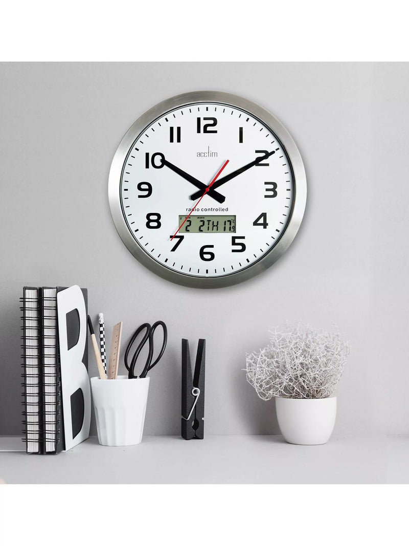 Acctim Meridian radio controlled wall clock 38cm, UK version