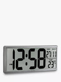Acctim Datekeeper digital wall alarm clock in silver, imported from the UK